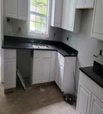 Mount new cabinets or paint existing ones, build kitchen islands, install granite or quartz countertops.